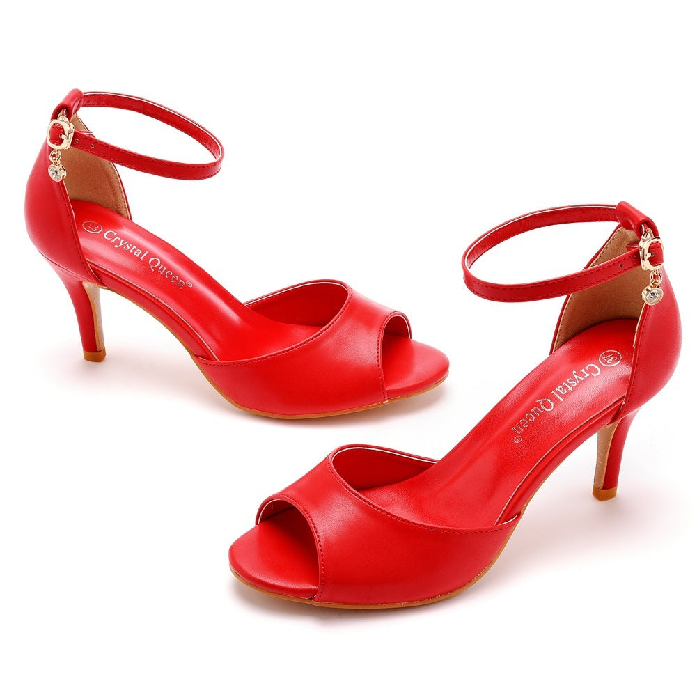 Peep-Toe High Heel Sandals