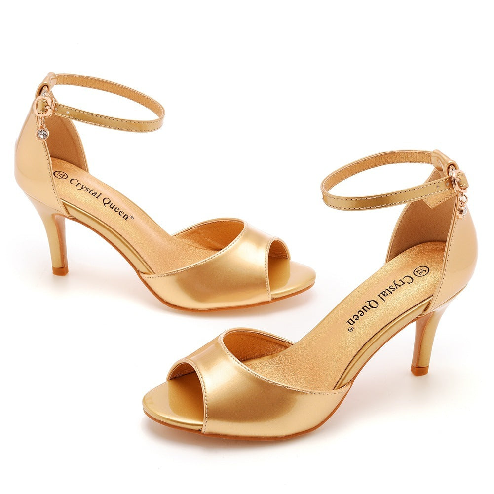 Peep-Toe High Heel Sandals
